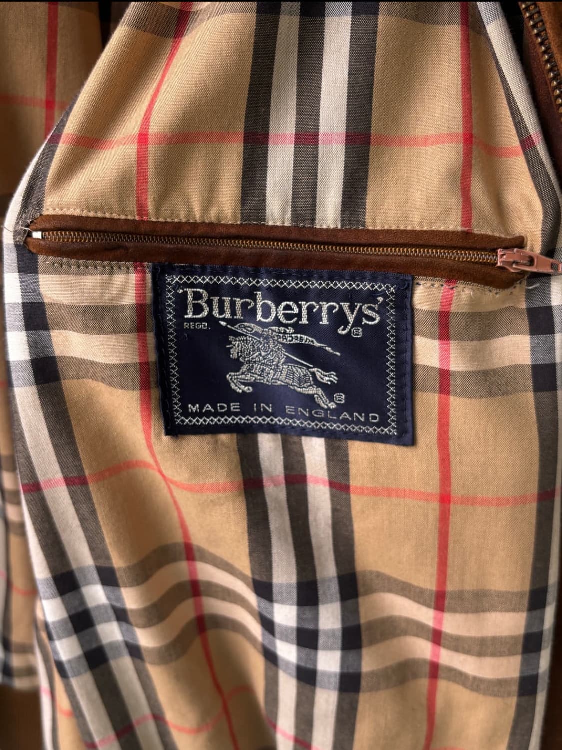 버버리 90‘s 스웨이드 하이넥 블루종 상품이미지9