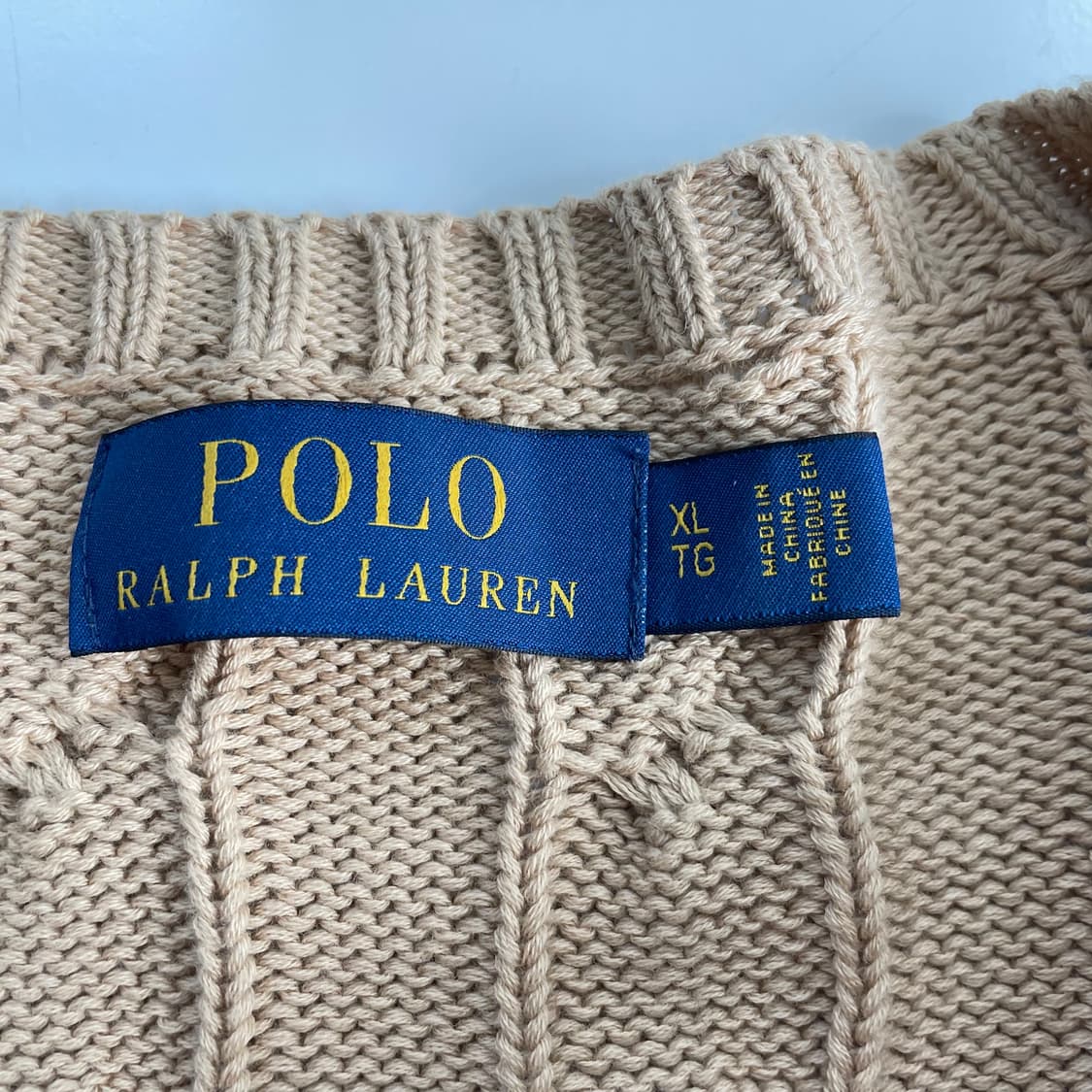 Polo 폴로 랄프로렌 베이지 코튼 꽈베기 니트 상품이미지4