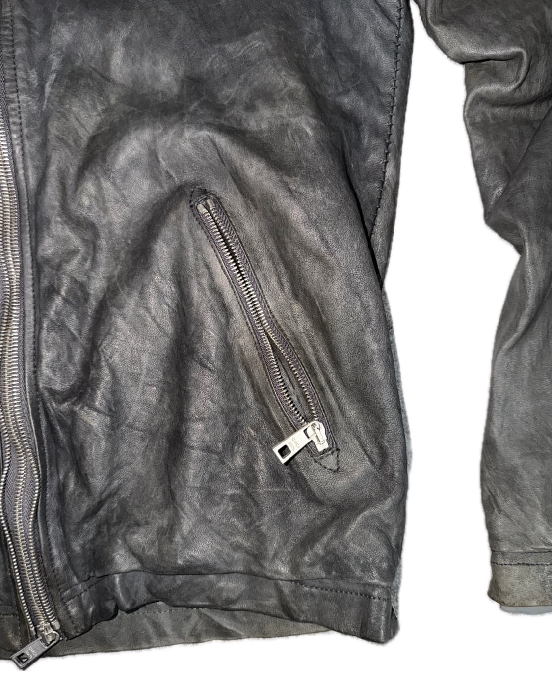 GIORGIO BRATO Double Zip Leather Jacket 상품이미지3