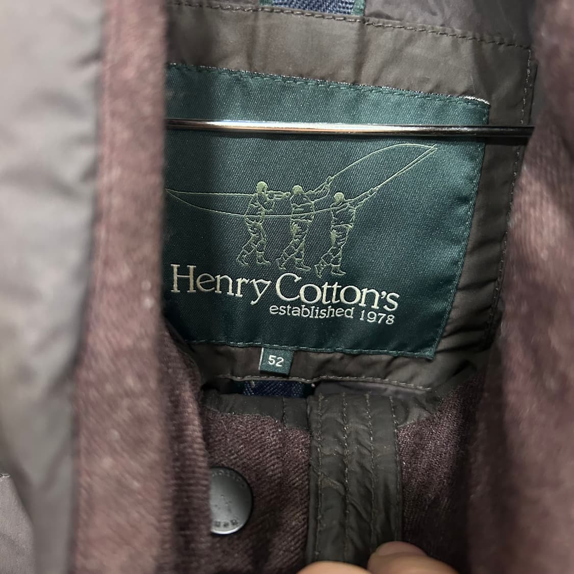 헨리코튼 구스다운 스웨이드 배색 후드 패딩 상품이미지3