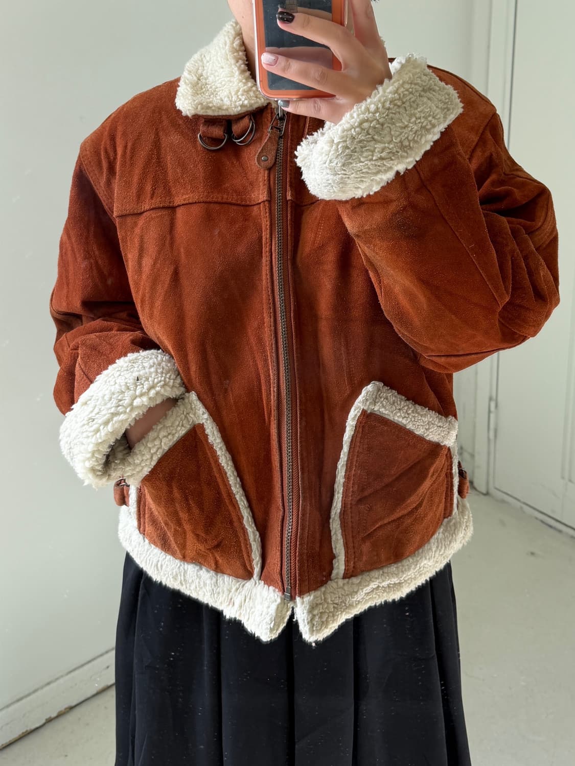 일본빈티지 B-6 양털 무스탕 자켓 상품이미지3