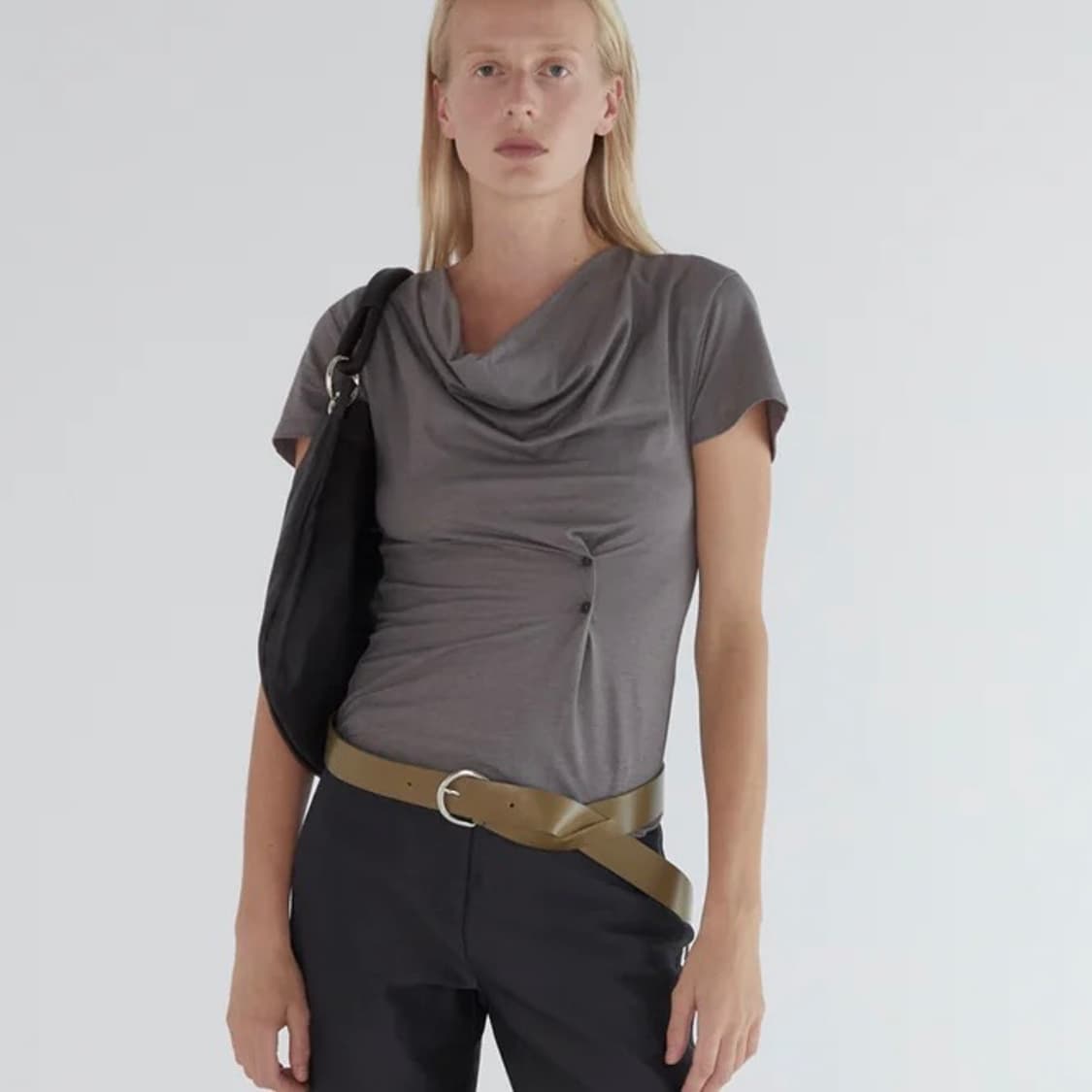 [S,M]팔로마울 Hazzard 슬리브리스 탑/그레이 상품이미지1