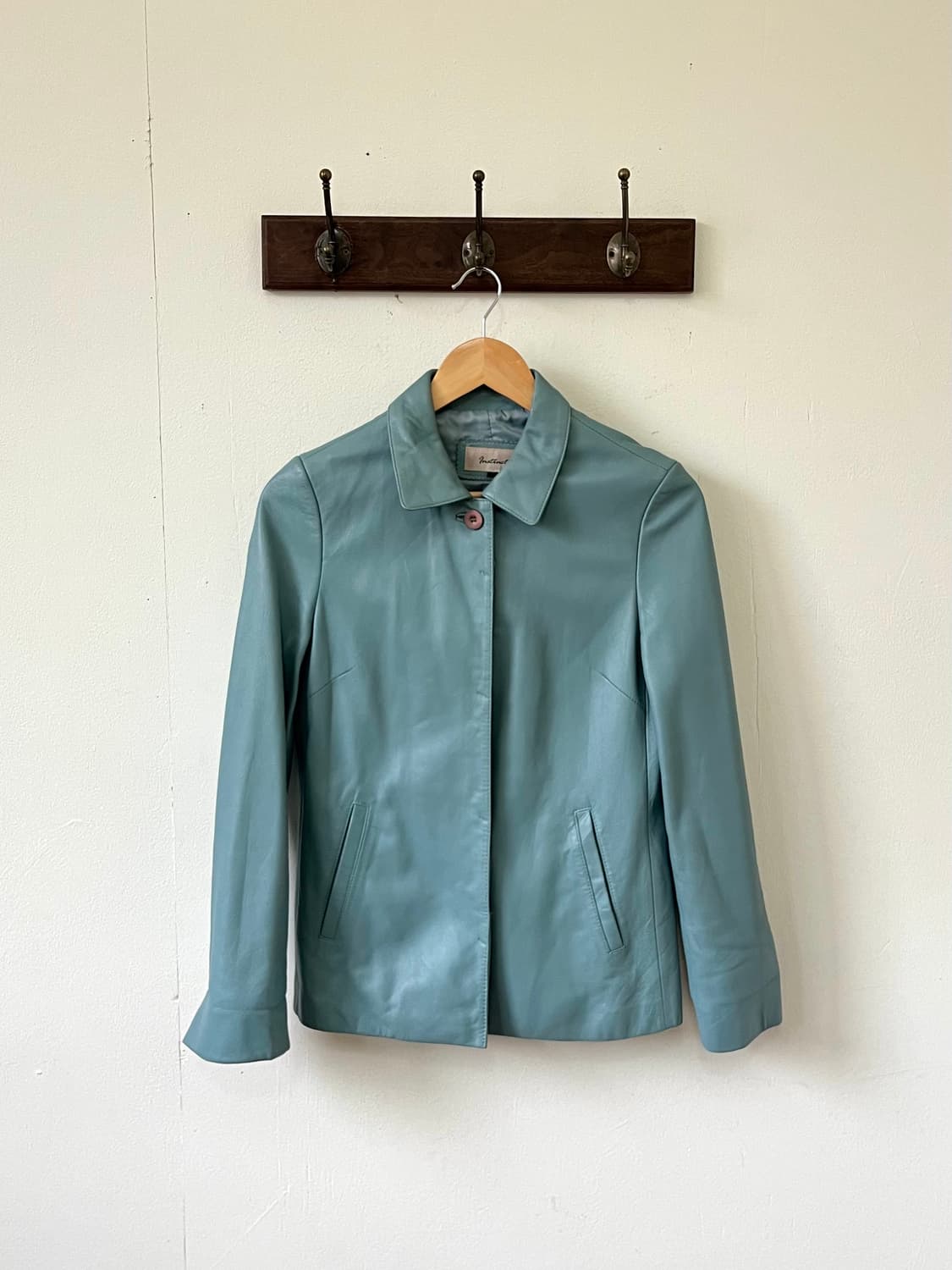 lnstinct 스카이블루 레더 자켓 상품이미지1