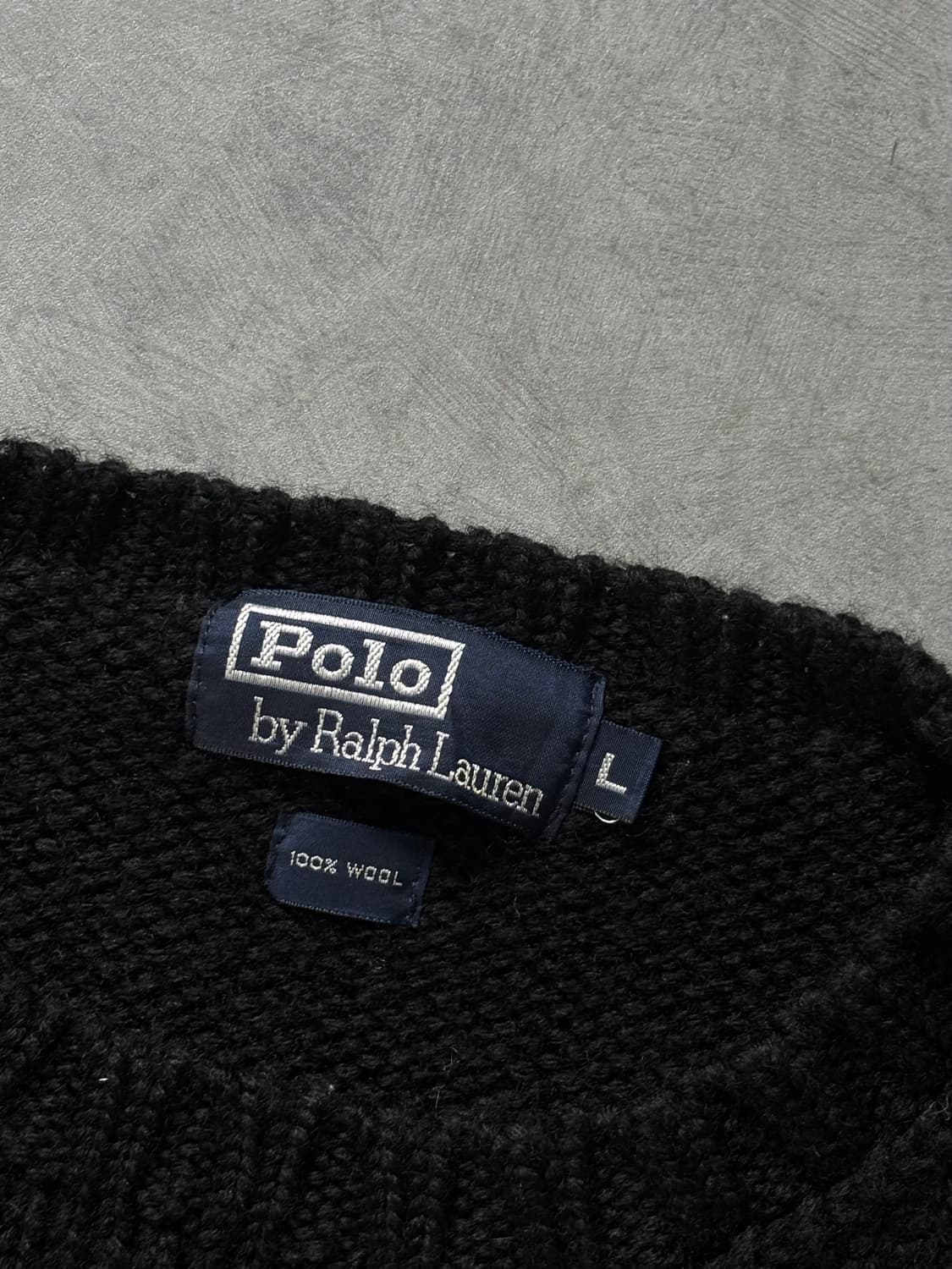 Polo 폴로 랄프로렌 블랙 컬러 헤비 울 라운드 니트 상품이미지5