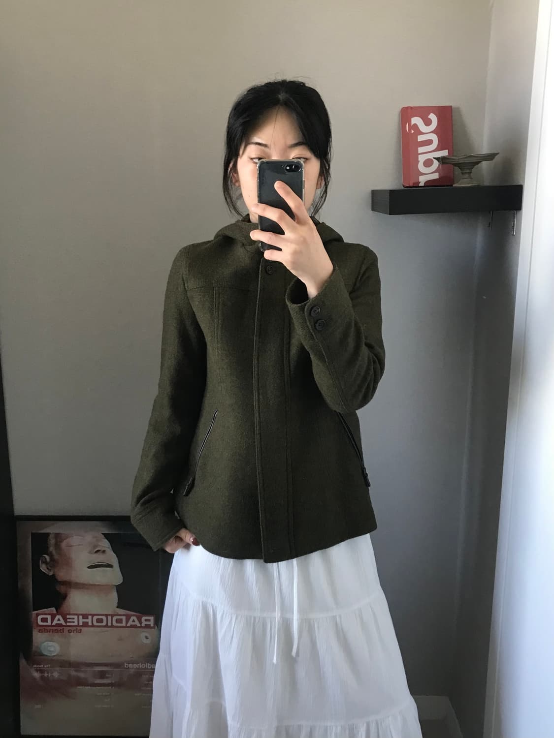 빈폴 카키 누빔 후드 울 자켓 상품이미지4