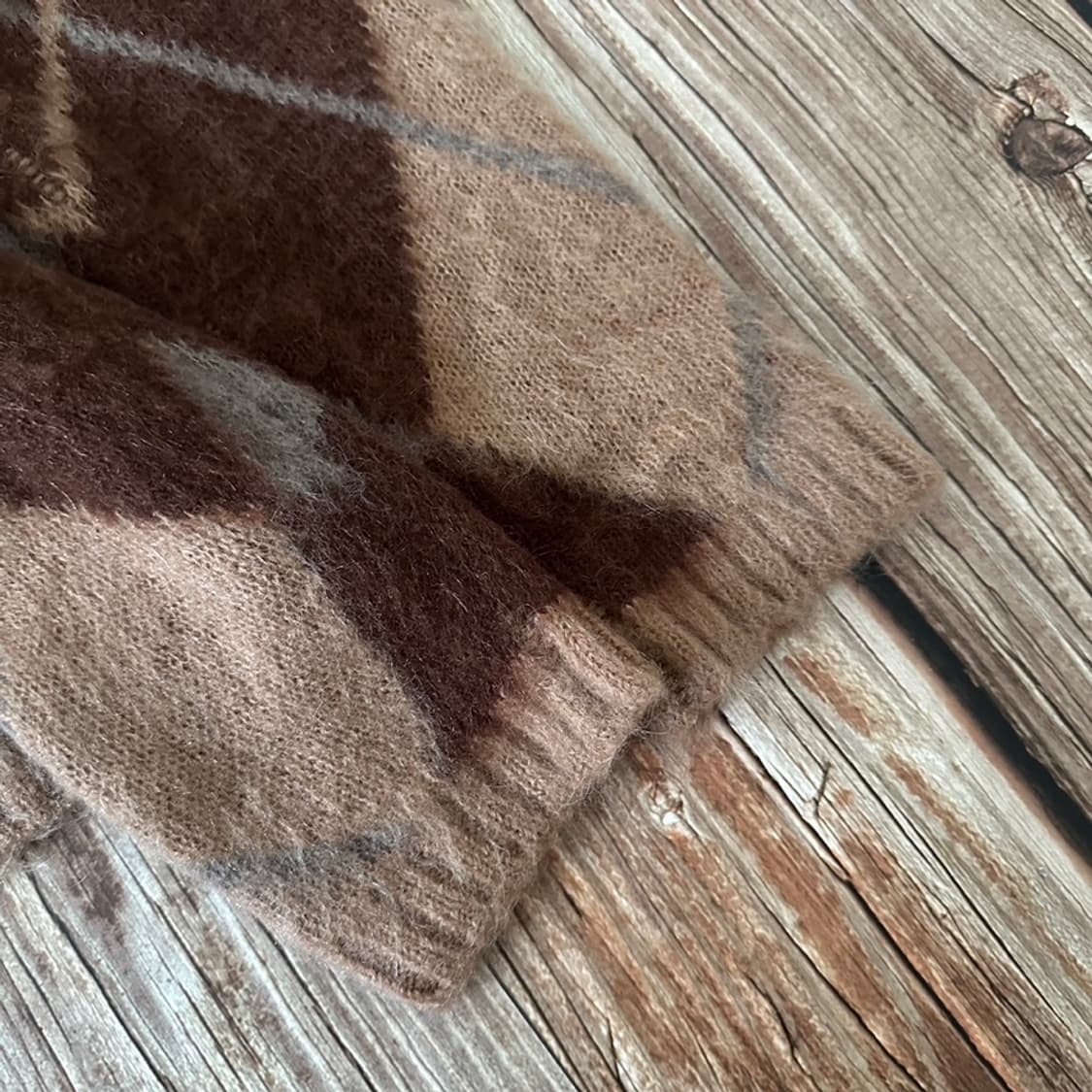 BEAMS+ 빔즈플러스 아가일 패턴 모헤어 가디건 S 사이즈 상품이미지8