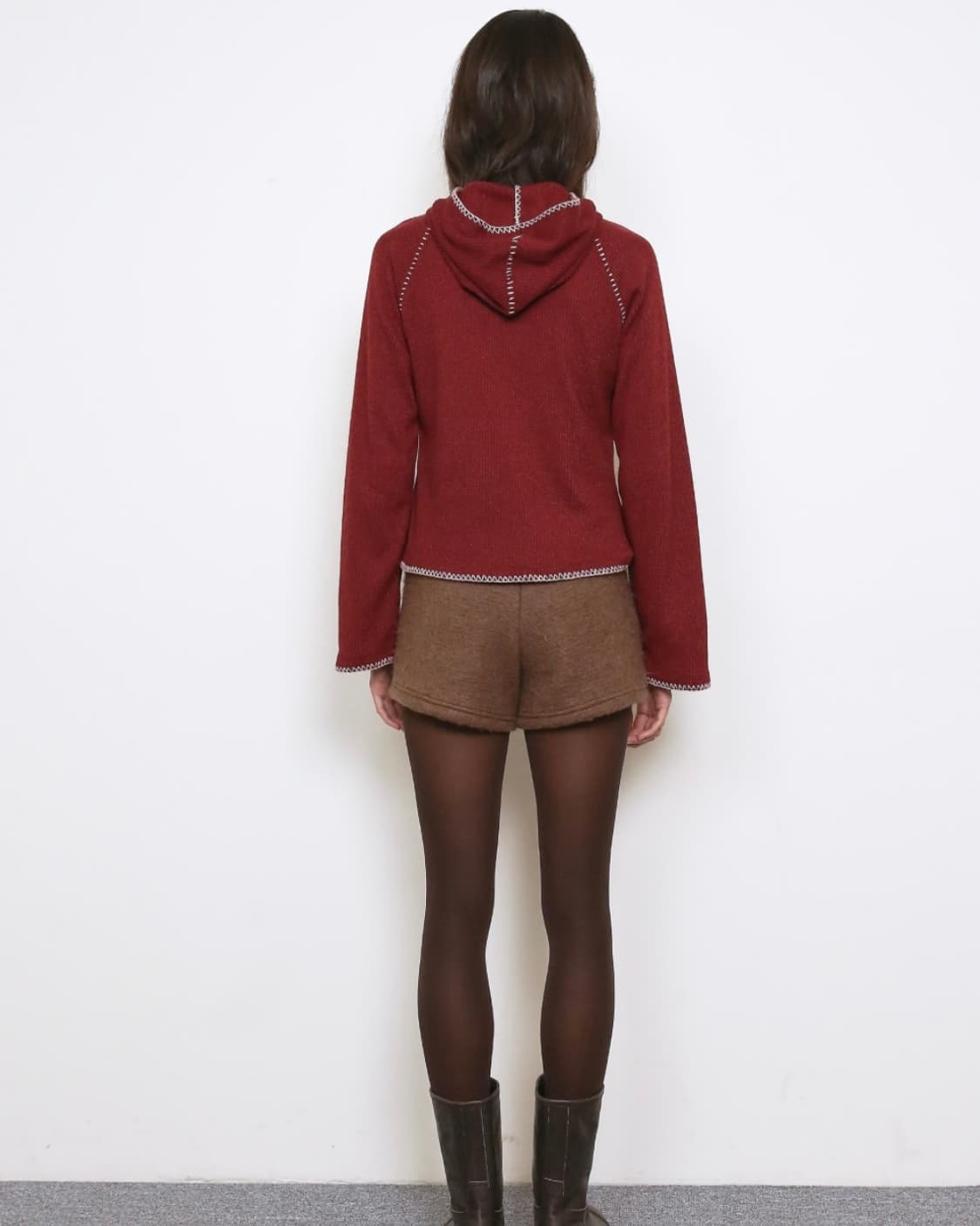 폴리수엠 BOHO STITCH HOODED JACKET, RED 상품이미지4