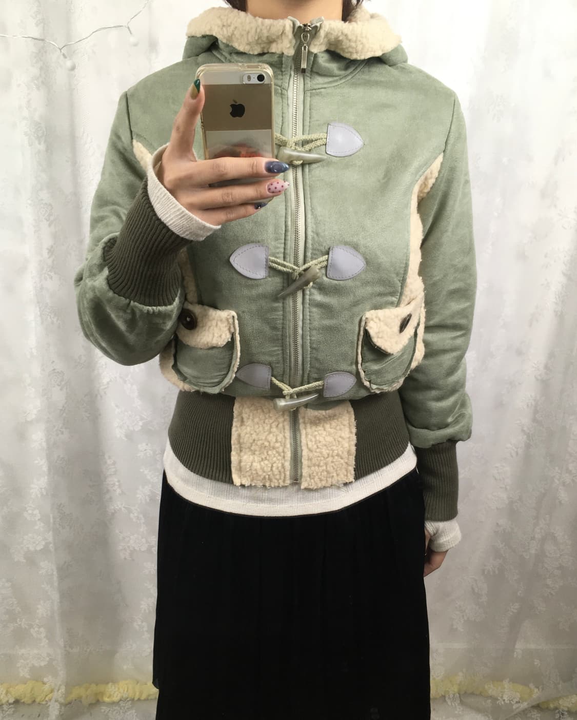 Sherpa Mix Duffle Crop Jacket 상품이미지8