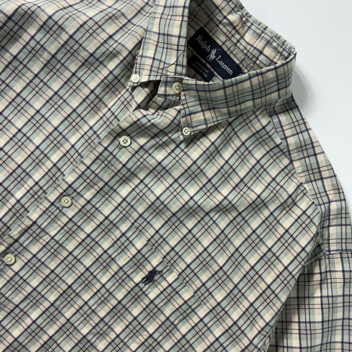 Polo  폴로 랄프로렌 자수 코튼 GREGGOR 체크 반팔셔츠  상품이미지3