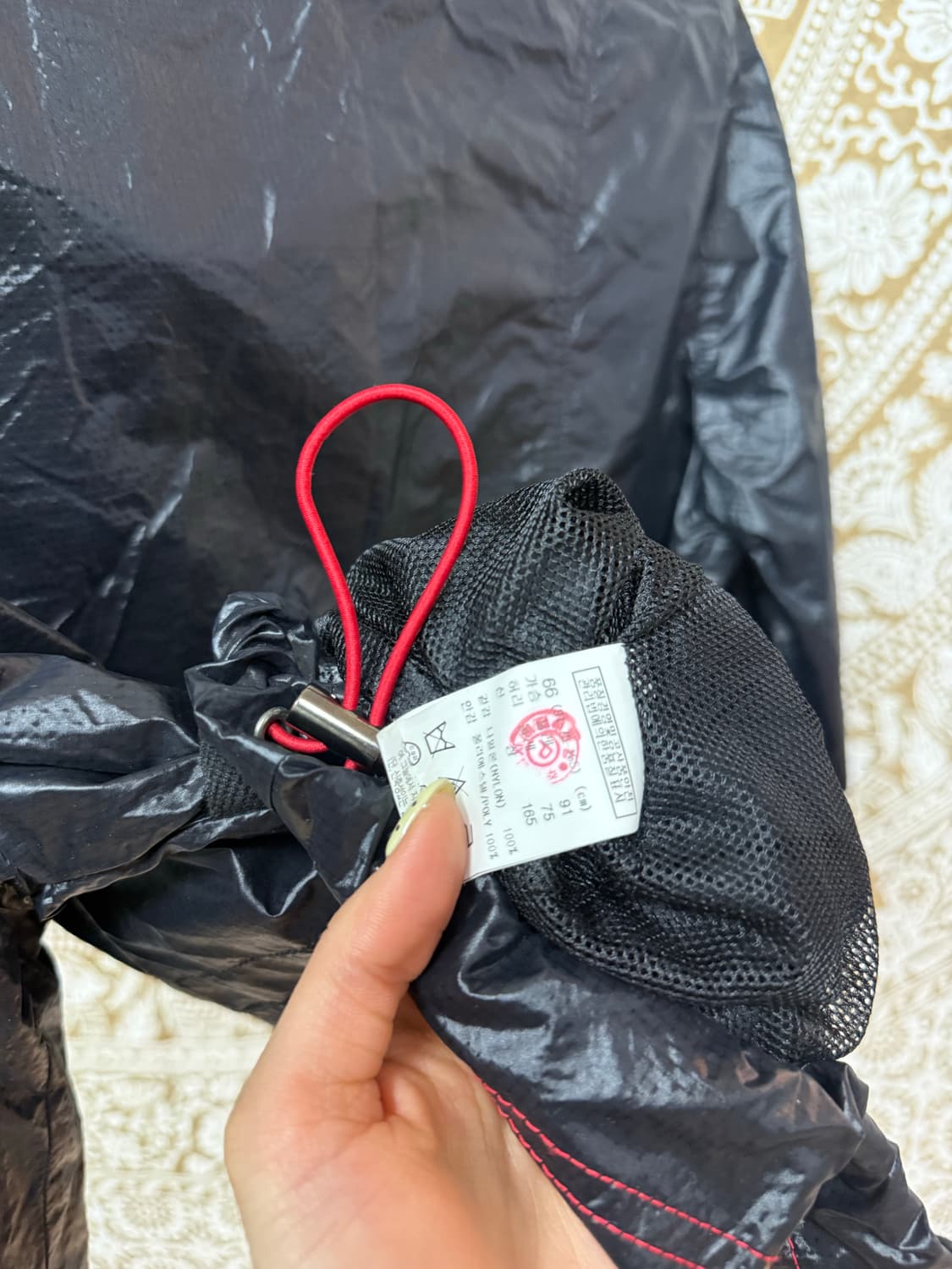 A6 빈티지 레드 스티치 홑겹 7부 바람막이 상품이미지8