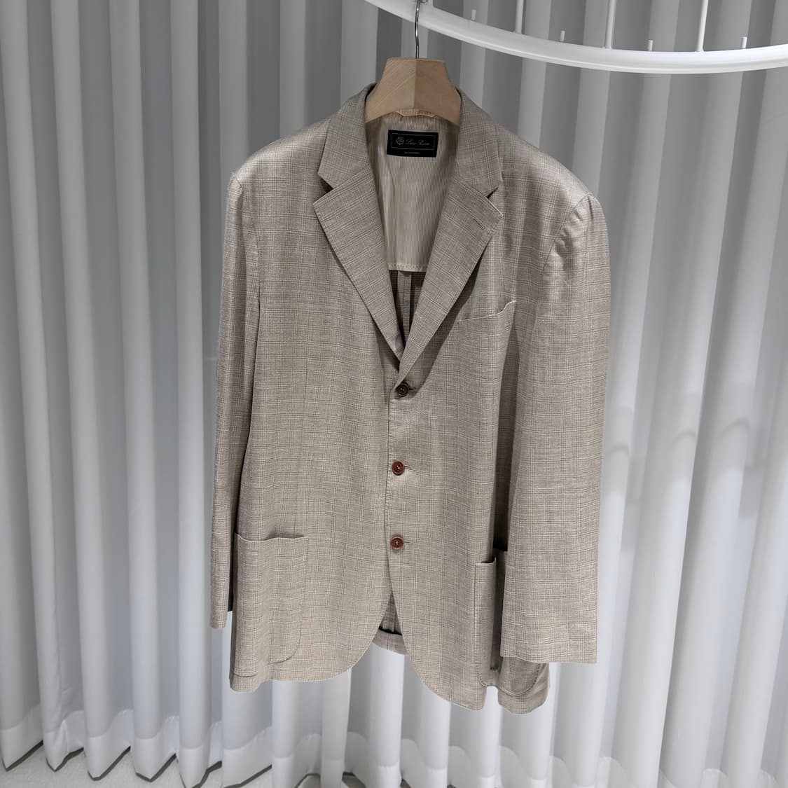 (A+/56) / 로로피아나 라이트 글렌 체크 울 자켓 블레이저 상품이미지2