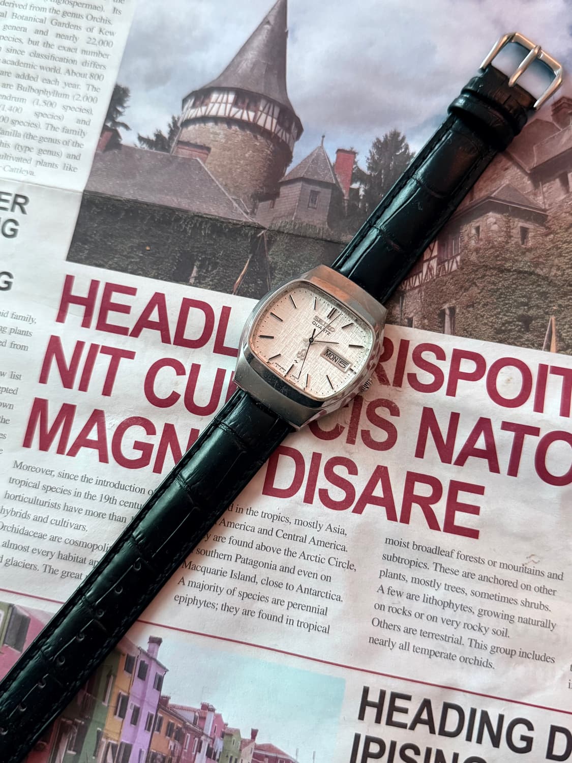 Seiko 세이코 쿼츠 스퀘어 아이보리 린넨 다이얼 상품이미지2