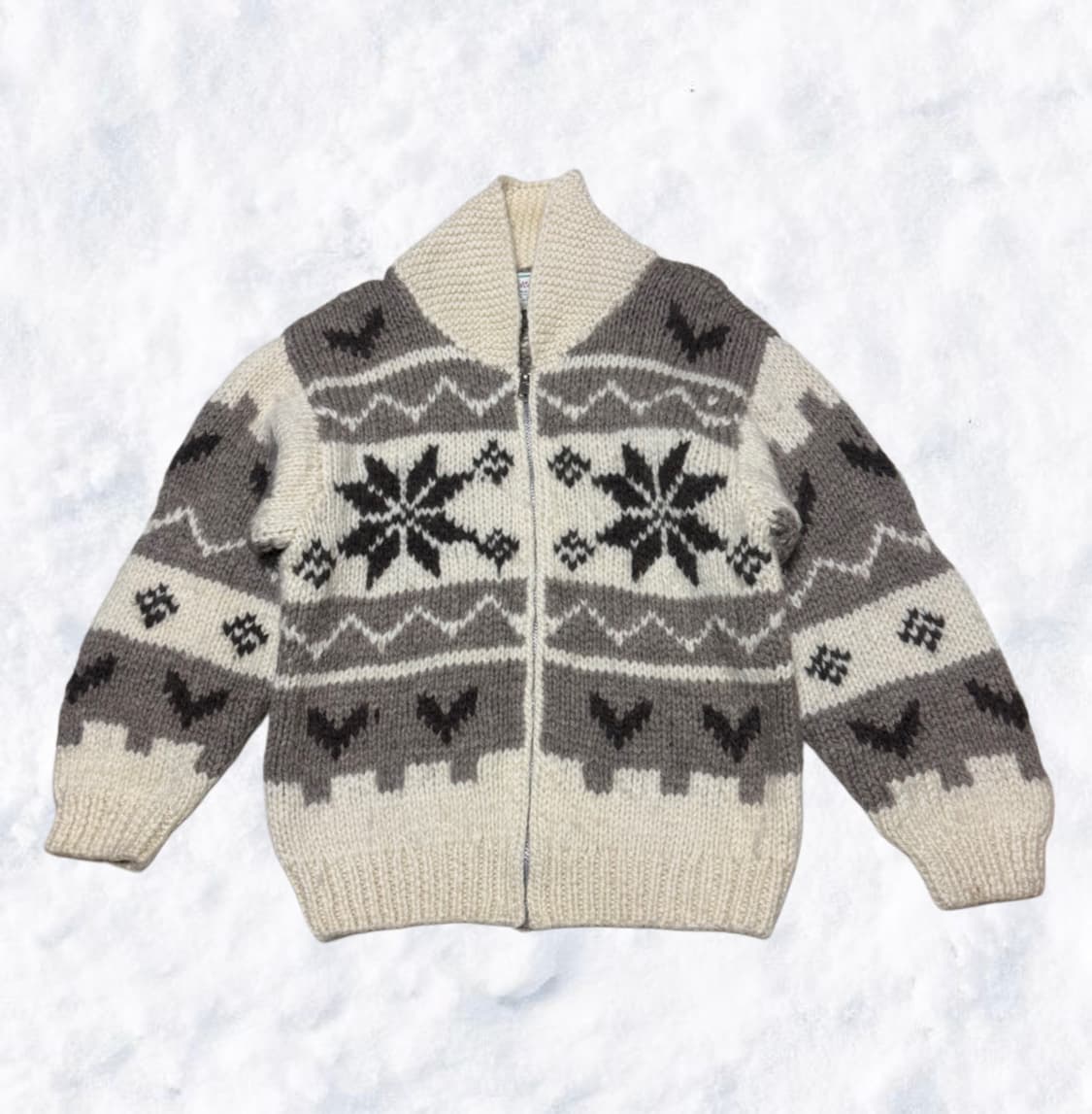 일본 눈꽃 코위찬 집업 모 100% 상품이미지2