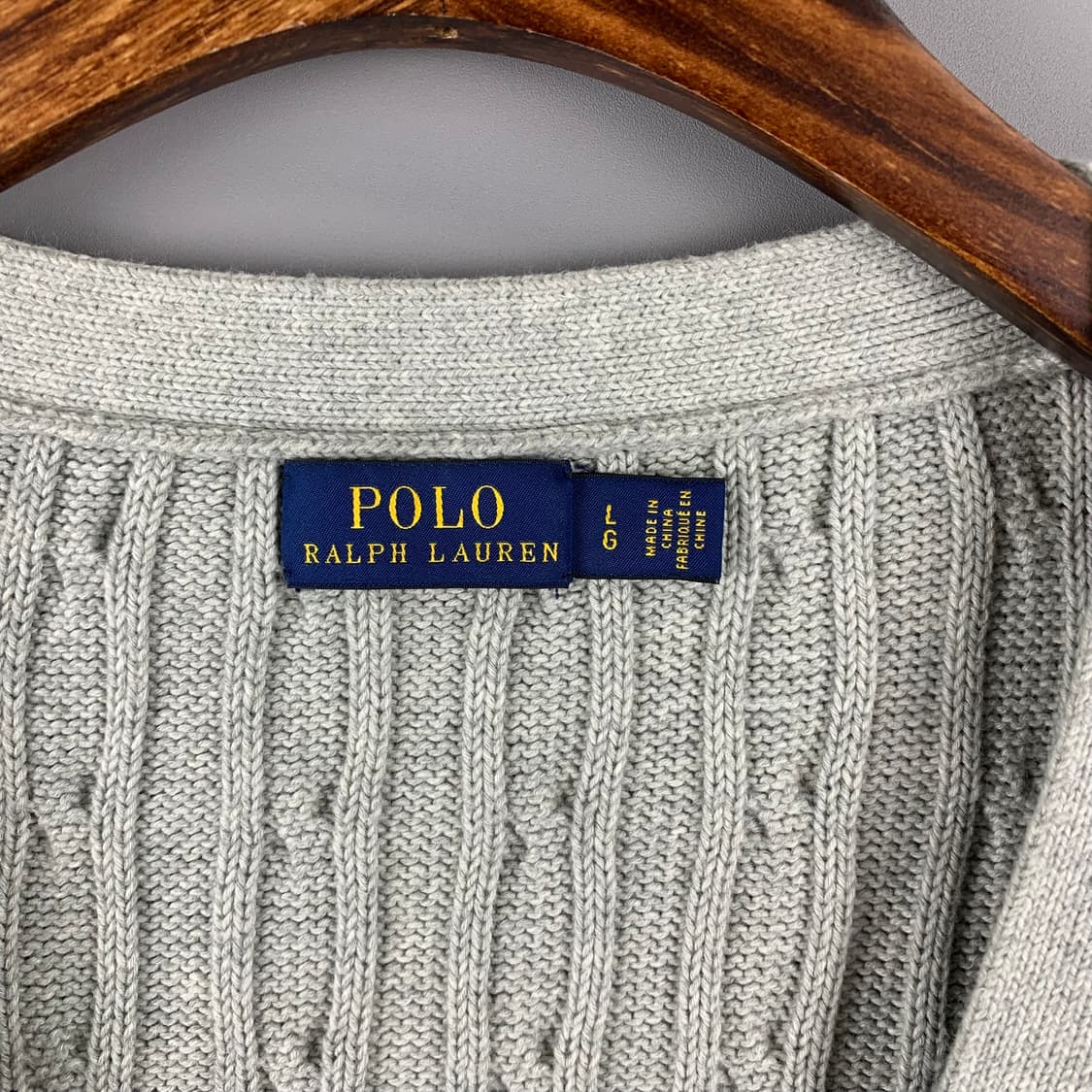 폴로 랄프로렌 신형 그레이 꽈배기 니트 가디건  상품이미지5