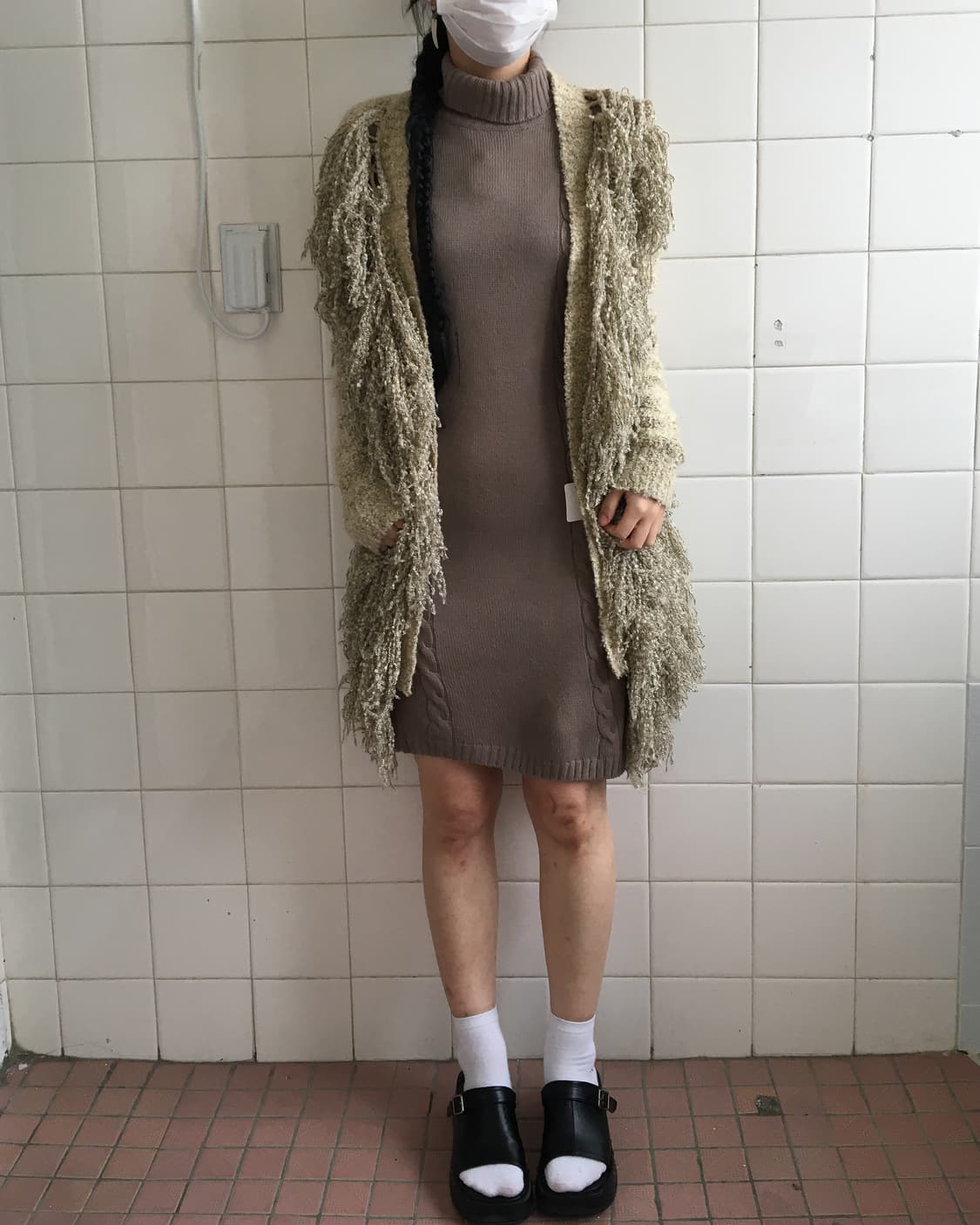 Fringe point open knit cardigan 상품이미지6