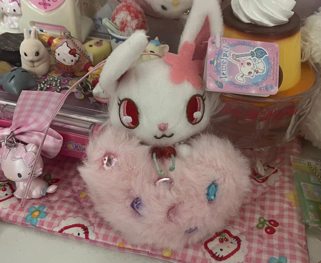 고전 쥬얼펫 루비 하트 큐빅 인형 폼폼이 키링 스트랩 산리오 산엑스 갸루 상품이미지2