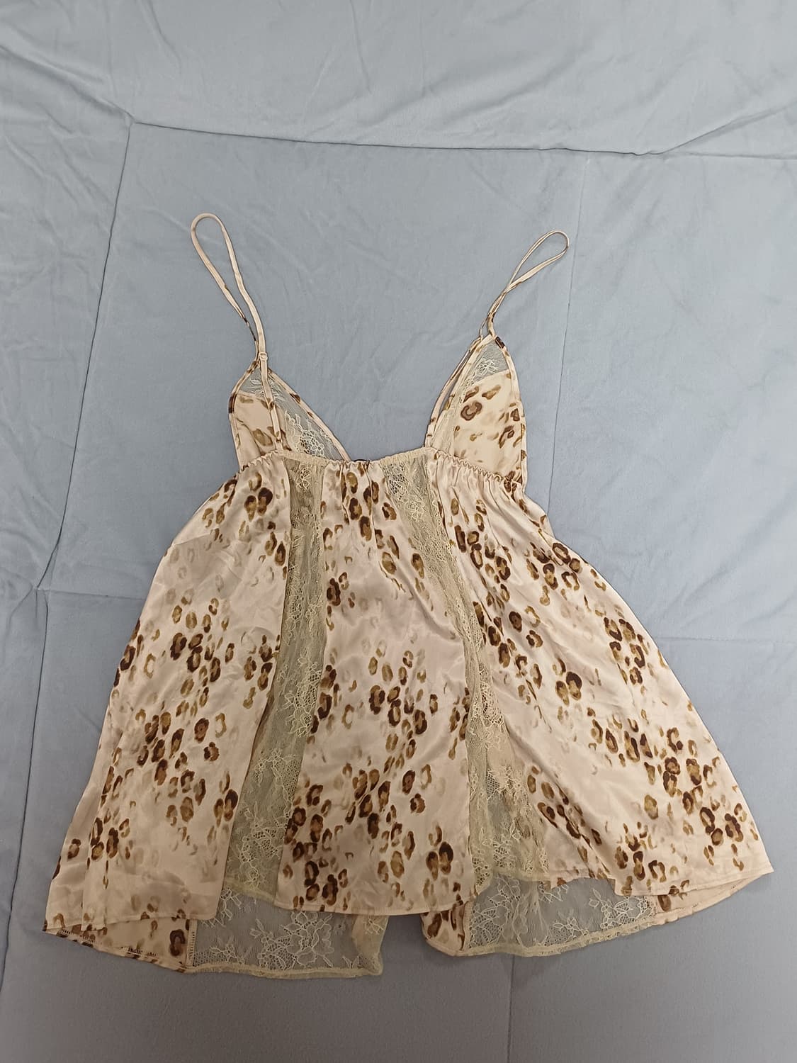 갸루 호피 레오파드 레이스 레이어드 나시 상품이미지3