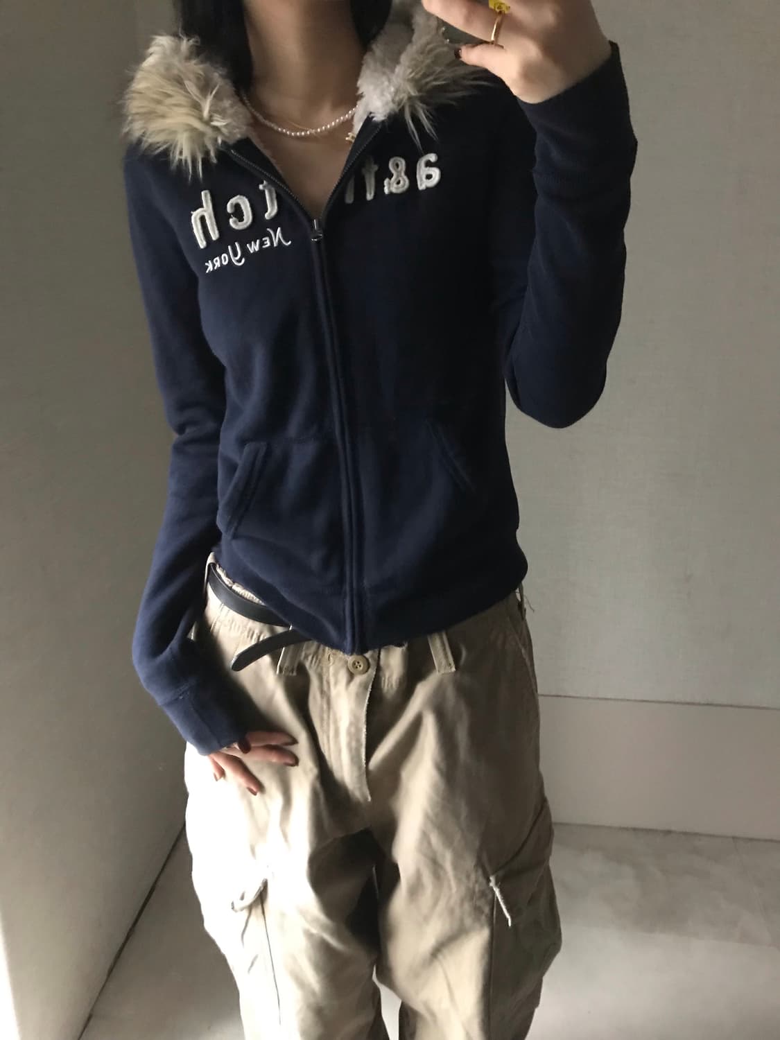 아베크롬비 네이비 울프죠 후드집업 상품이미지3