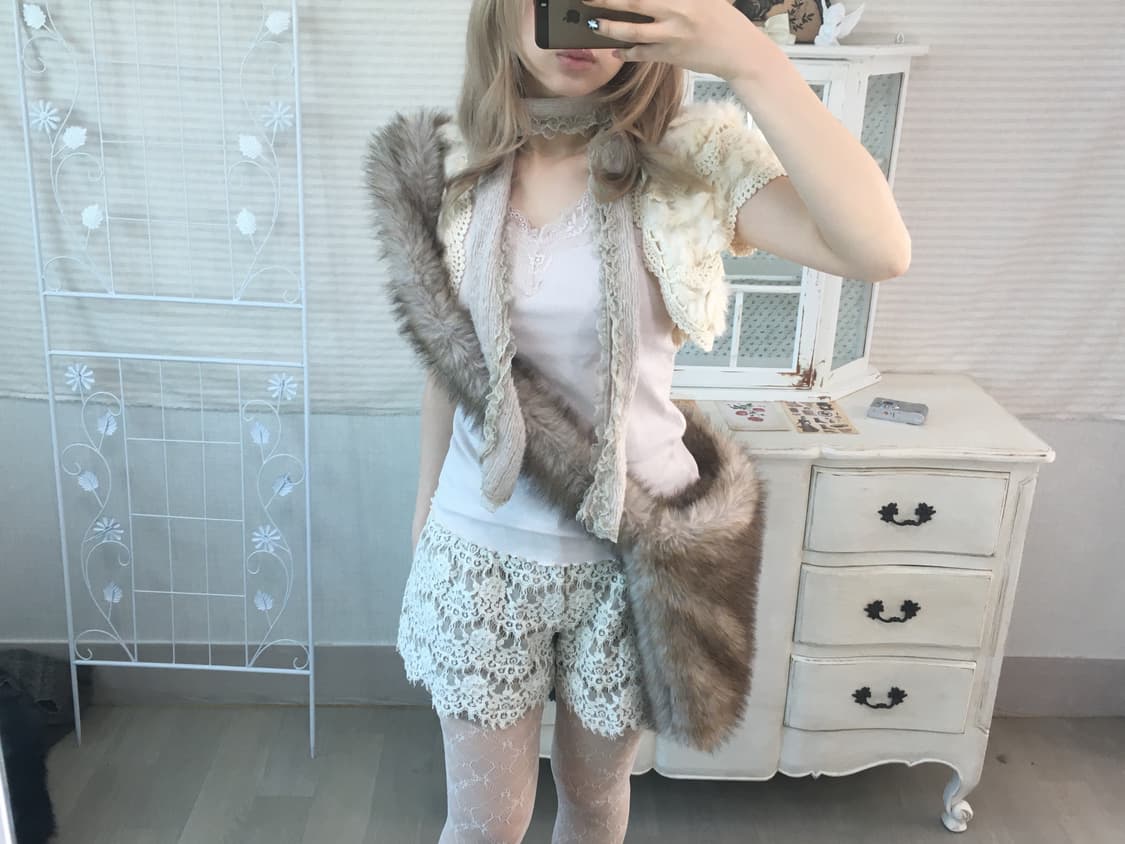 Set) bolero + sleeveless + muffler 상품이미지5