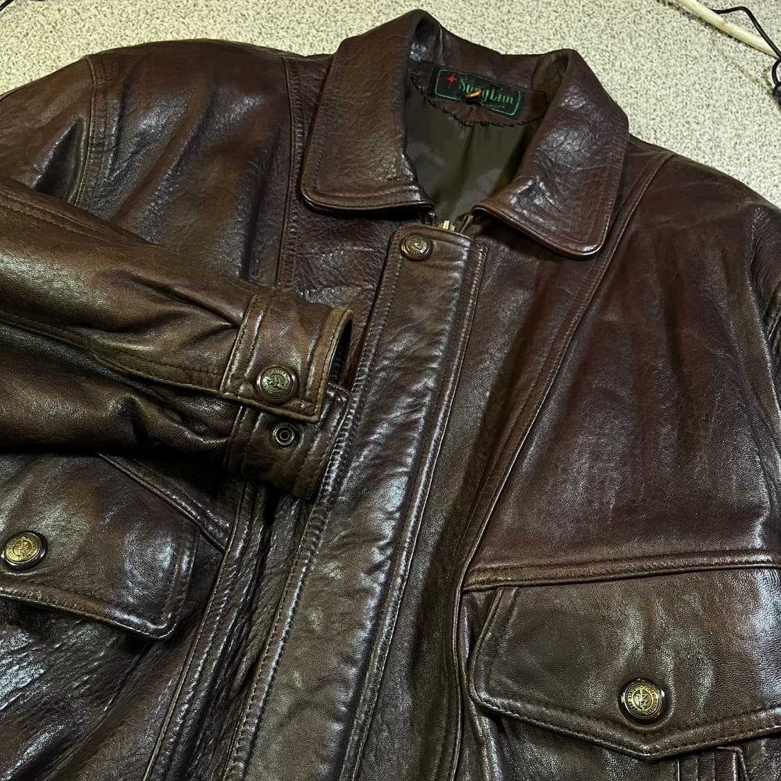 Vintage 빈티지 양가죽 봄버 자켓 ( 레드 브라운 ) 상품이미지2