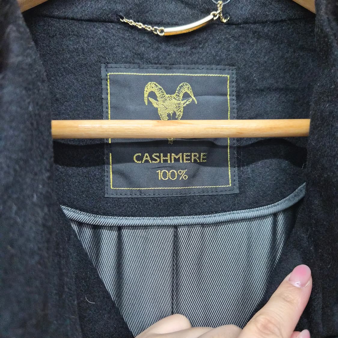 캐시미어 100% 블랙 롱 퍼 코트 여성 M 상품이미지3