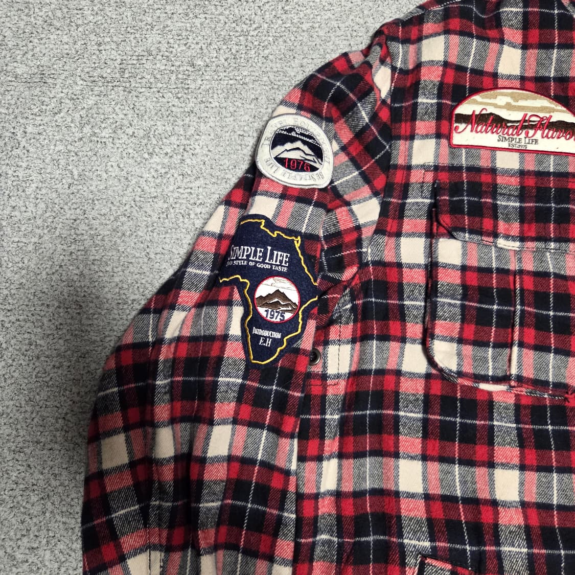 Simple Life 플란넬 체크 셔츠 자켓 L(100) 상품이미지4
