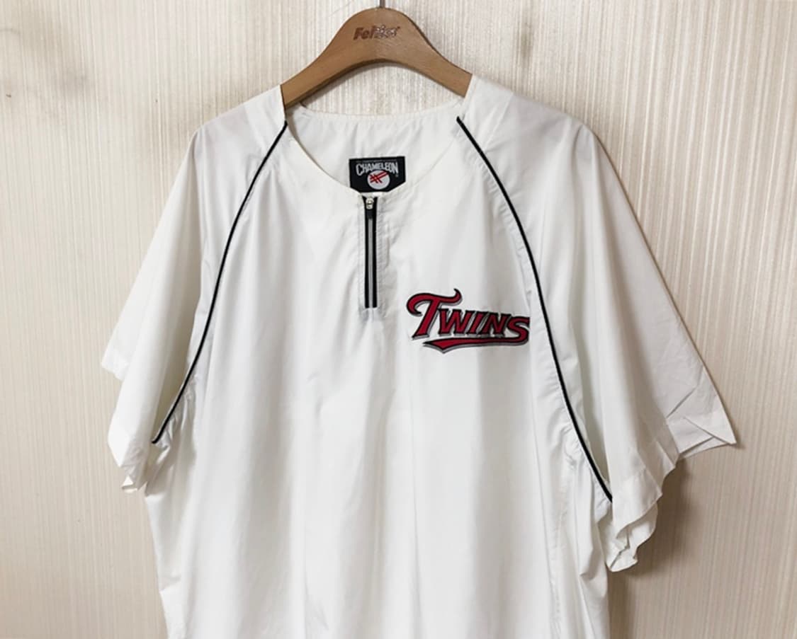KBO 카멜레온 LG트윈스 선수지급/실착 하프집업 반팔바람막이 3XL 상품이미지6