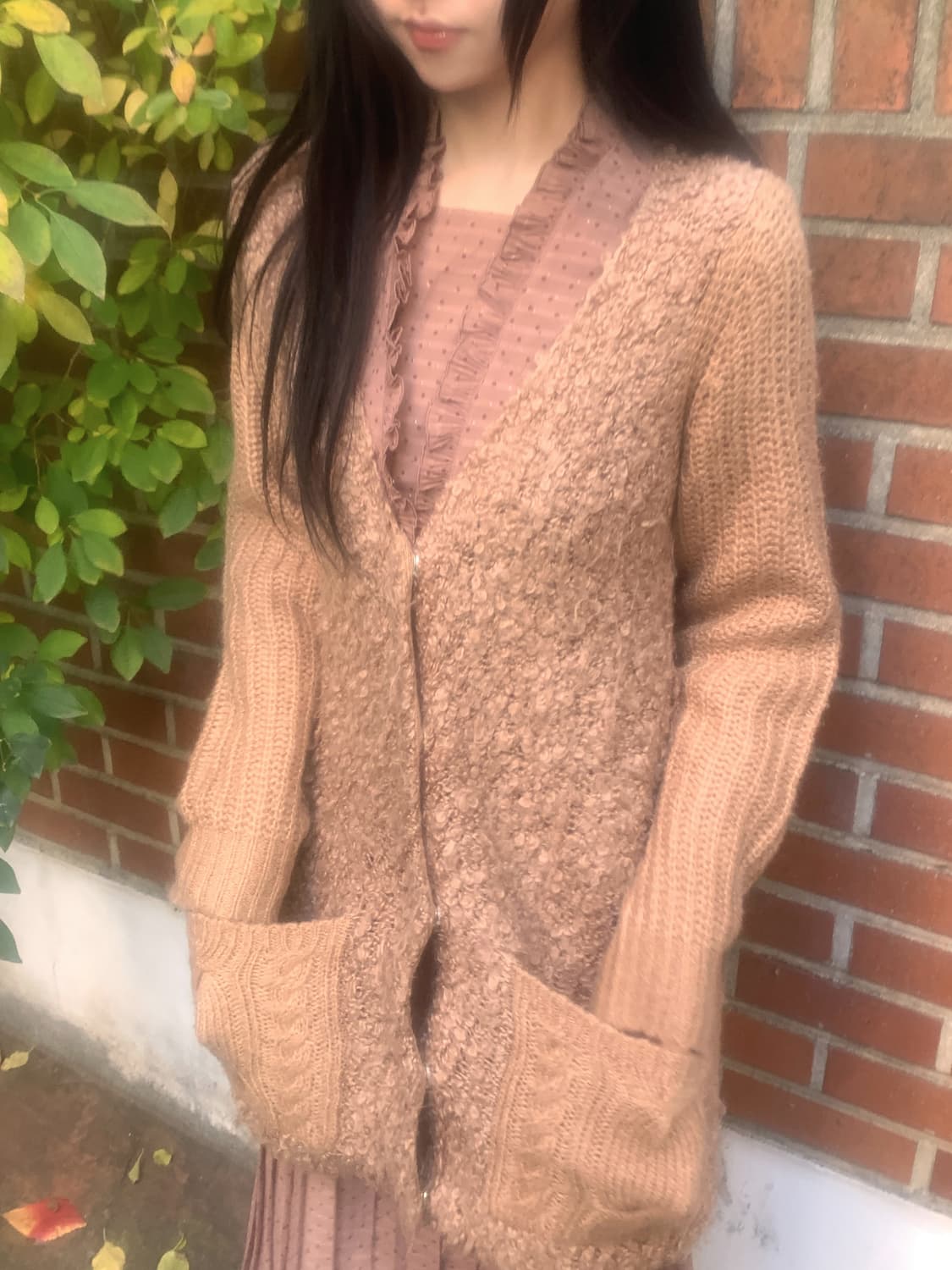 Pompom Soft Pocket Knit Cardigan 상품이미지2