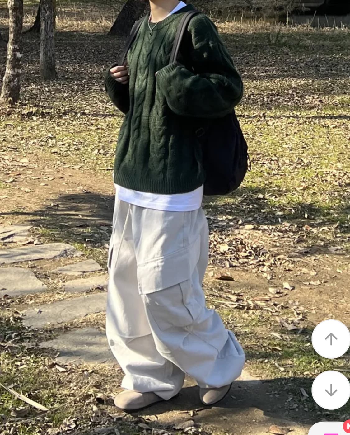 초록색 꽈배기 니트 상품이미지2