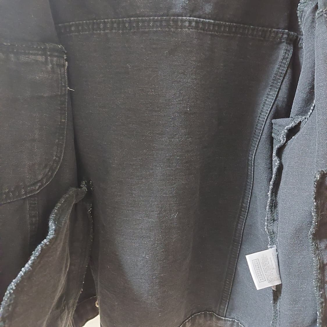 트릴리온 페이드 워싱 바이커 크롭 흑청 펑크 데님자켓 상품이미지7