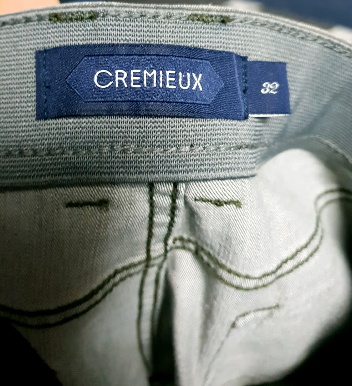 다니엘크레뮤 스판 밴딩 데님팬츠 연카키 (32) 상품이미지5