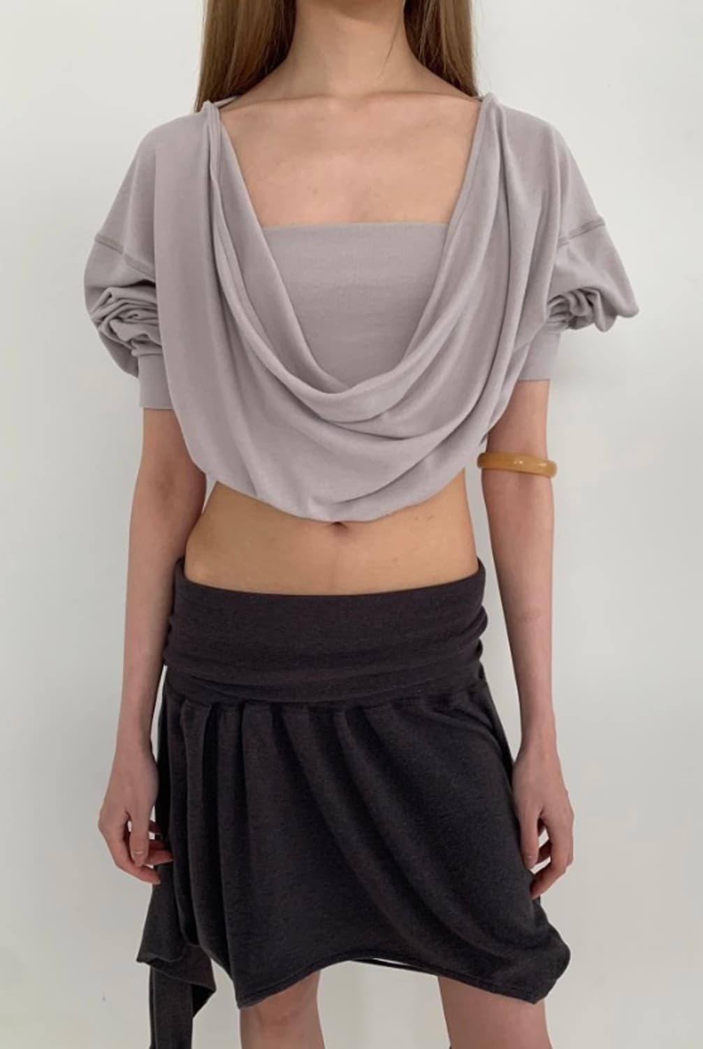 Draped Back Top _ Beige 상품이미지4