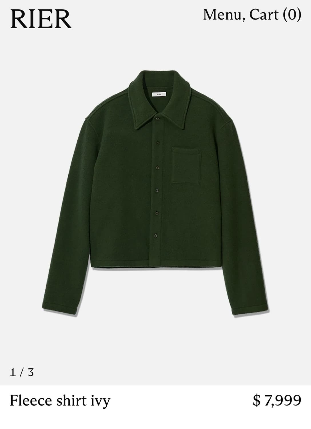 Rier fleece shirt XS사이즈 Ivy 상품이미지2