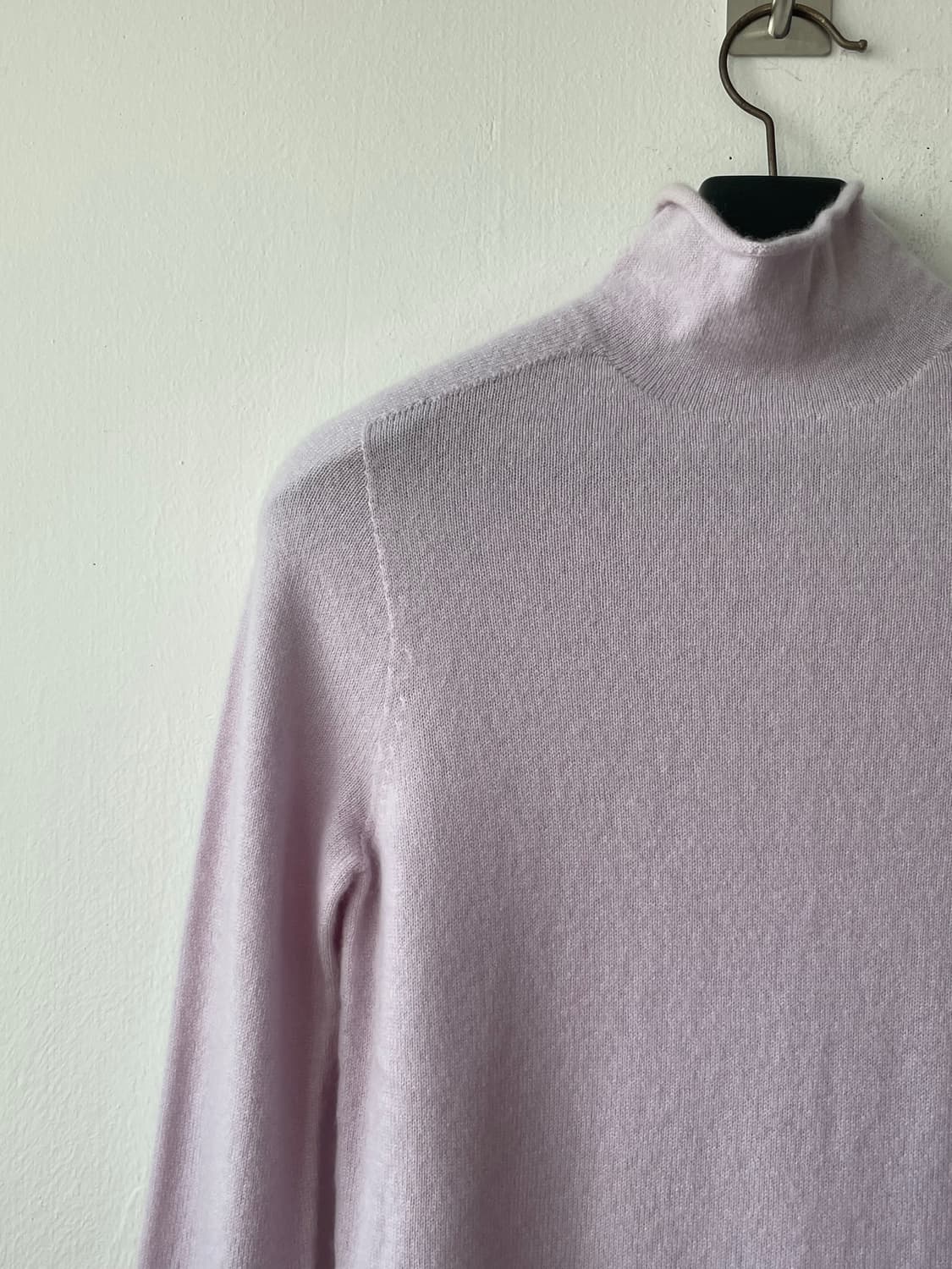 (토이오) 이태리 까리아지 캐시미어100 싱글하이넥 롱슬리브 라이트퍼플 상품이미지6