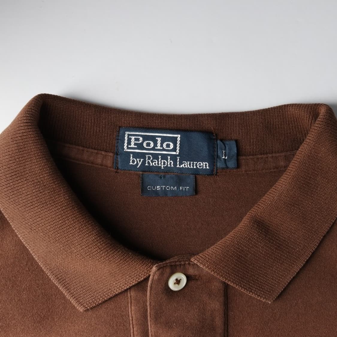 폴로 랄프로렌 커스텀핏 피케 반팔 카라티 브라운 L 상품이미지5