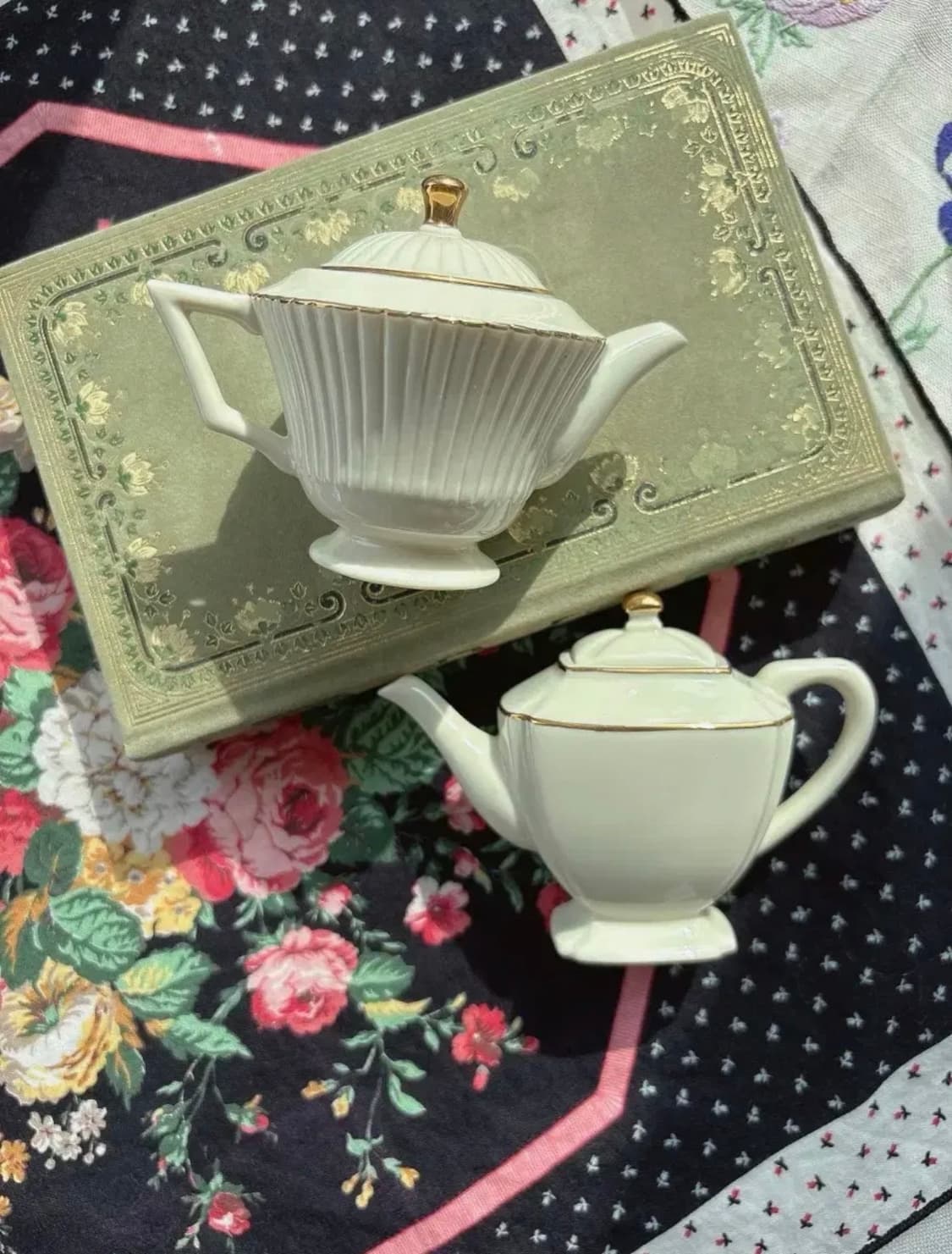 레녹스 빈티지 미니어처 티팟 컬렉션 세트(24k골드림) 상품이미지2