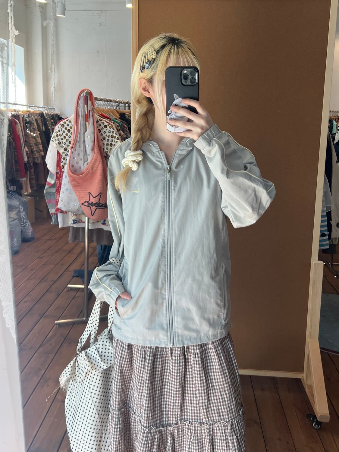 나이키 그레이 후드 바람막이 상품이미지1