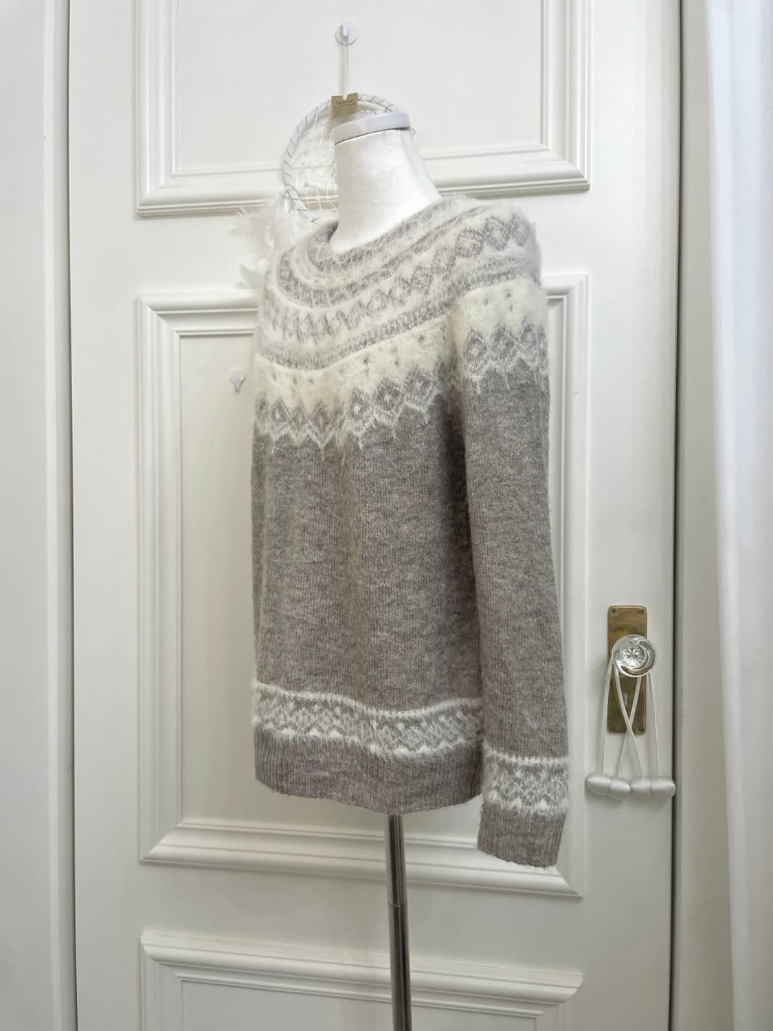 graybrown melange nordic winter sweater 상품이미지2