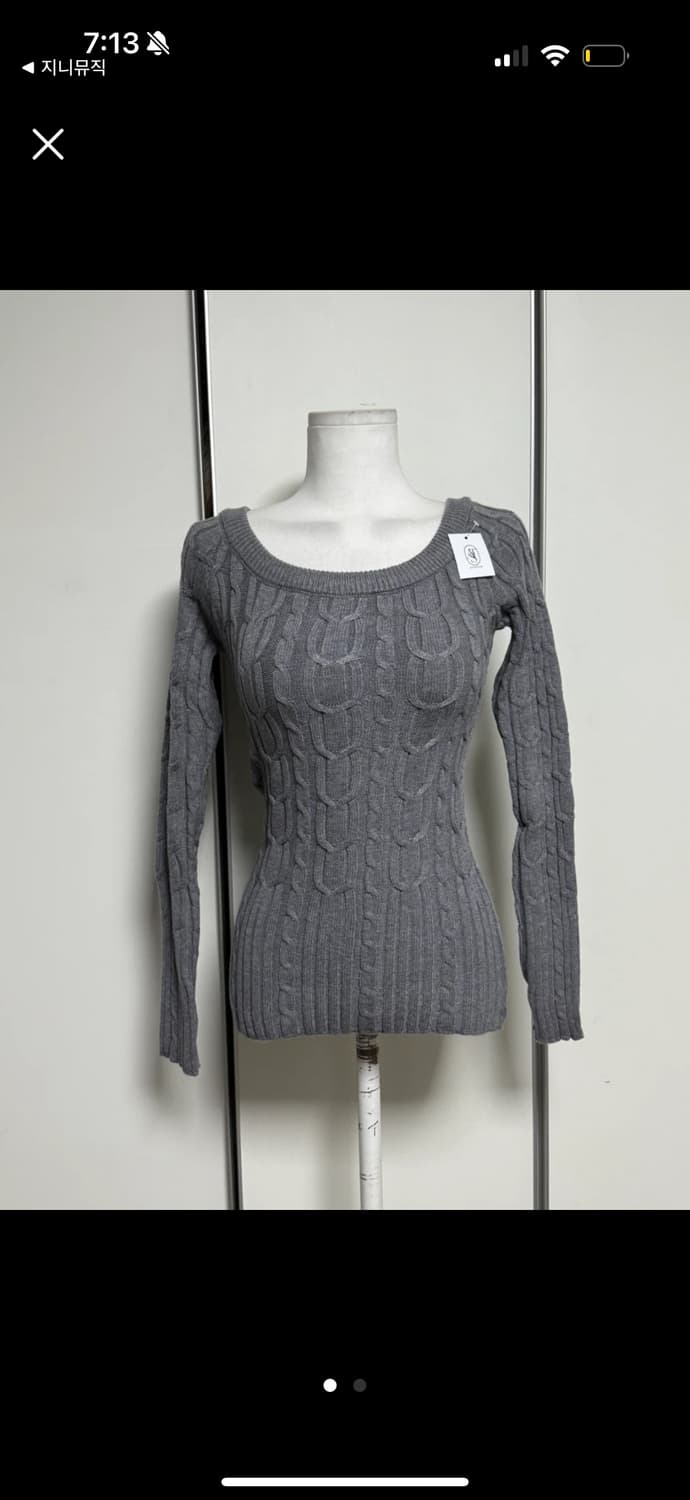 꽈배기 슬림 니트  상품이미지1