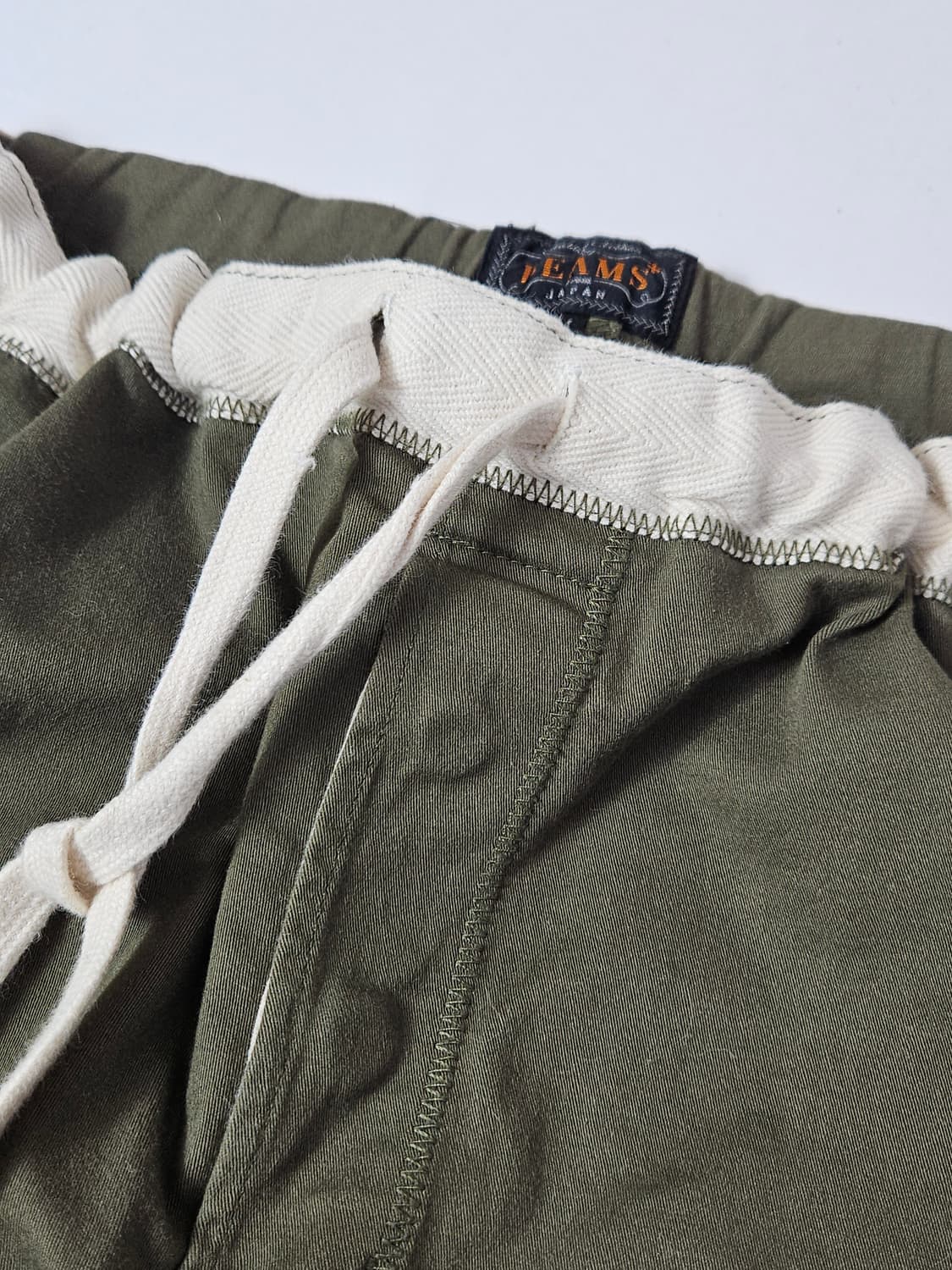 빔즈 BEAMS 패브릭 코튼 조거팬츠 클래식 일본 올리브 M 상품이미지2