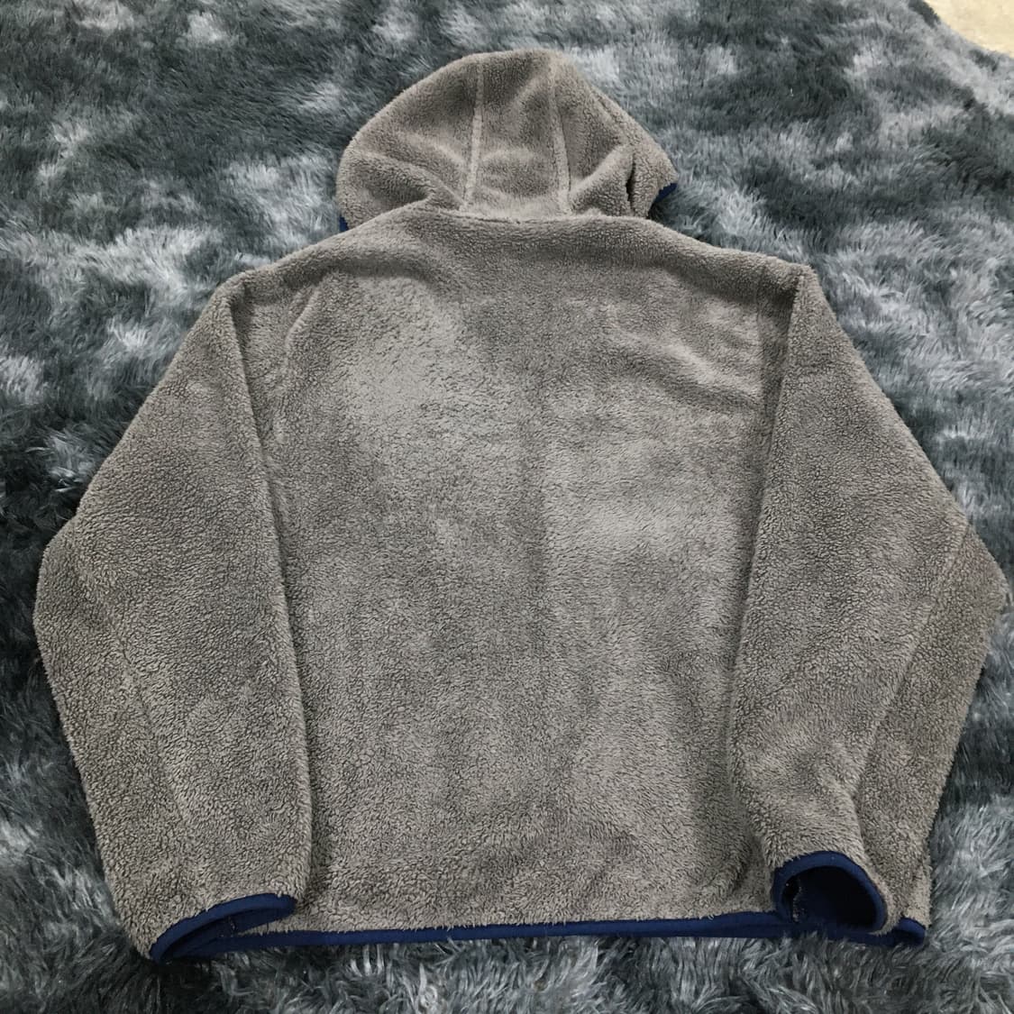 투티/0291 디키즈 플리스 뽀글이 후리스 베이지 브라운 배색 후드 집업 상품이미지6