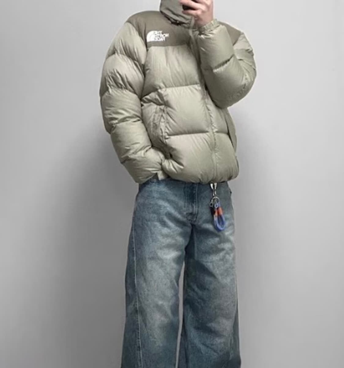 일본 노스페이스 숏 눕시 자켓 클레이 그레이 상품이미지4