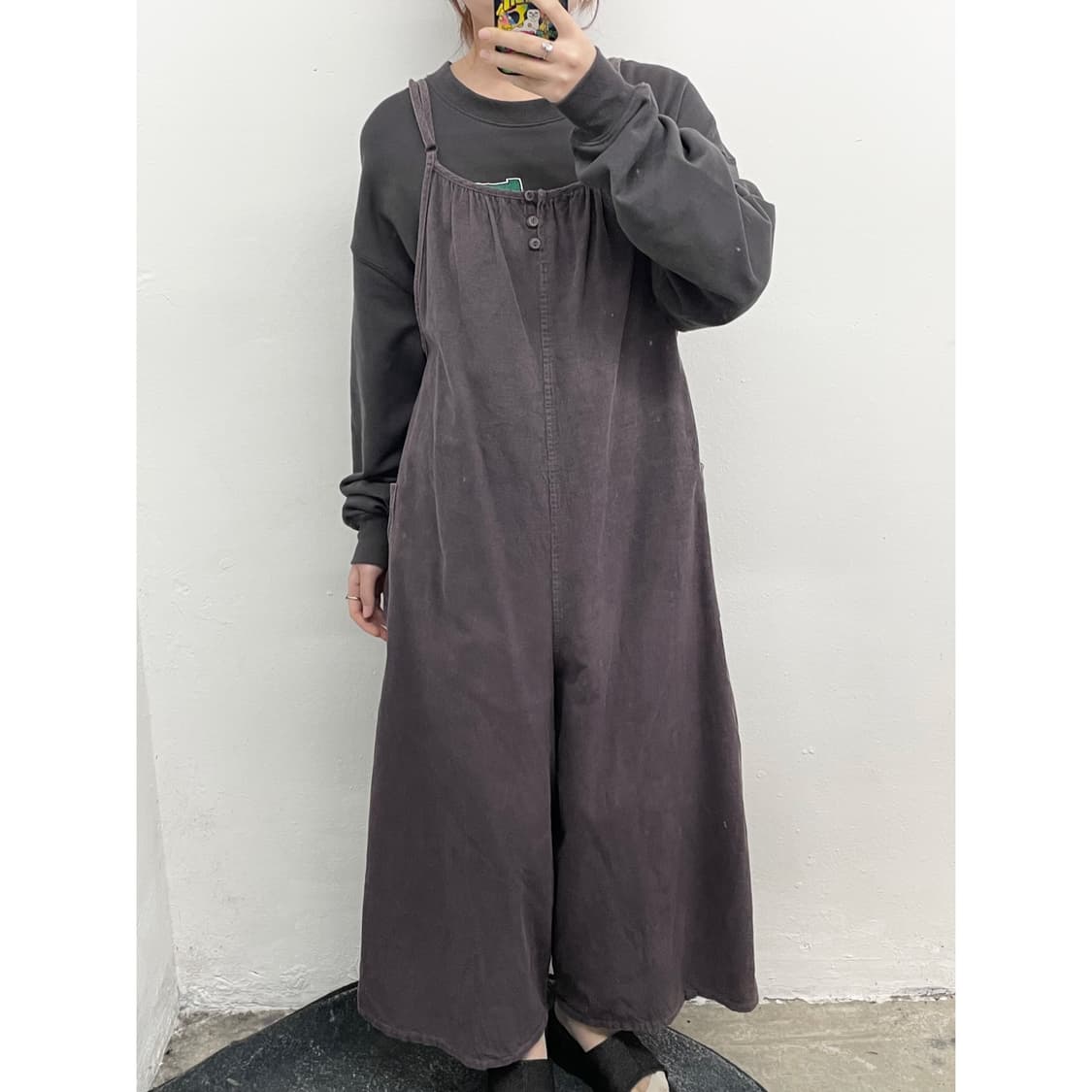 코듀로이 루즈 버튼 오버롤 상품이미지1