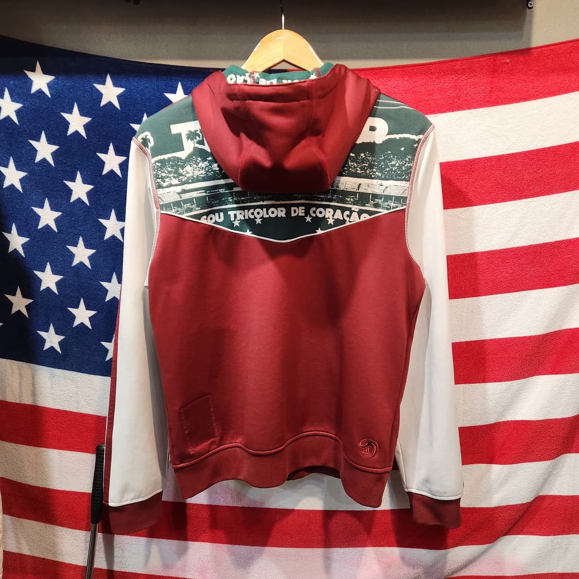 아디다스 플루미넨시 버건디 트랙 후드집업 – Y2K 브라질 풋볼 감성 상품이미지2