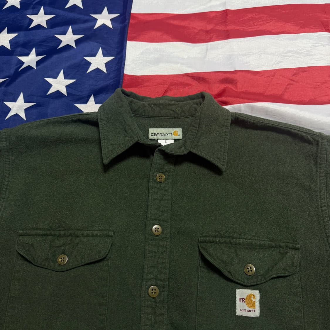 carhartt 칼하트 리메이크 워크 울 셔츠  - no,1 상품이미지4