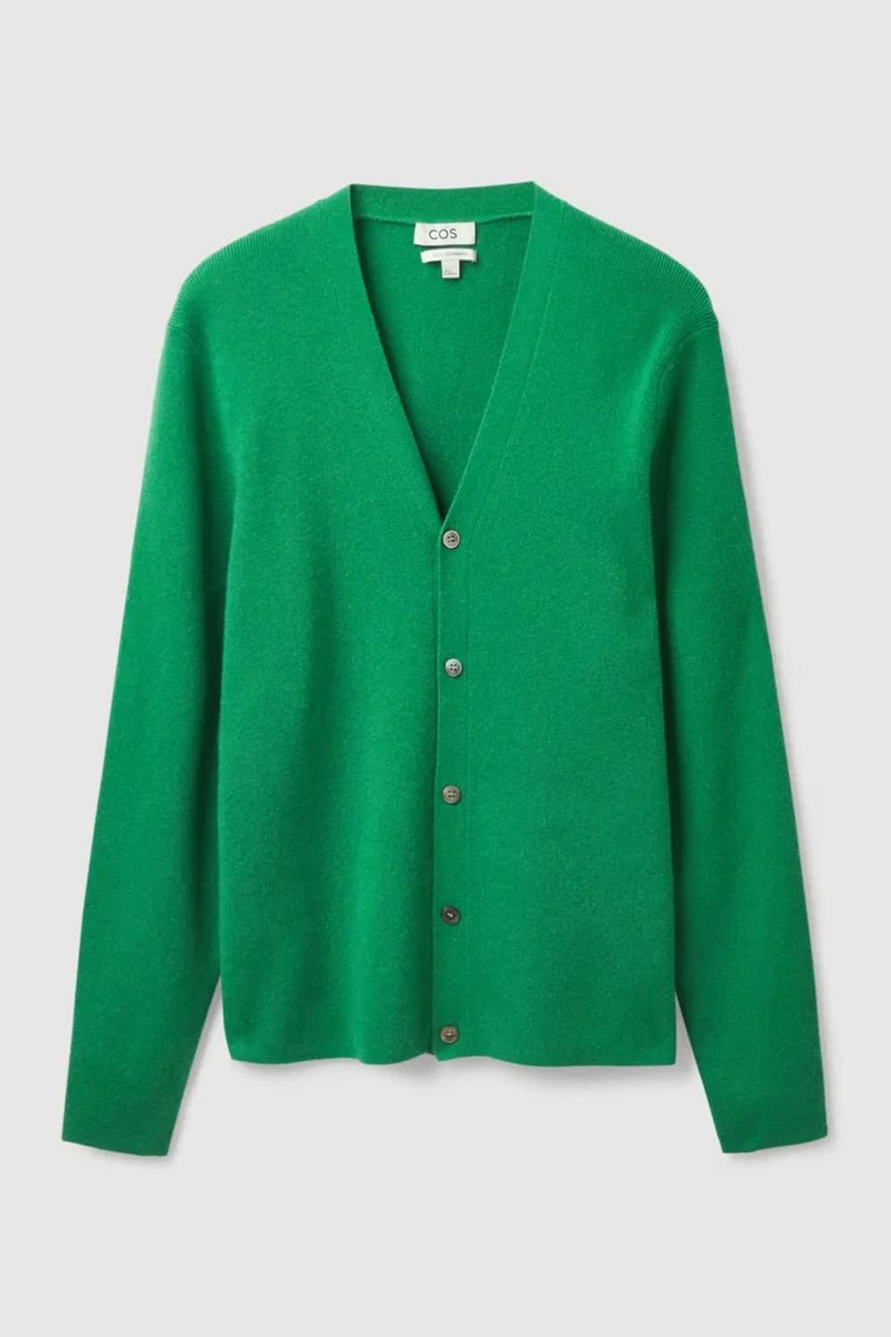 코스 슬림핏 캐시미어 가디건 그린 상품이미지1