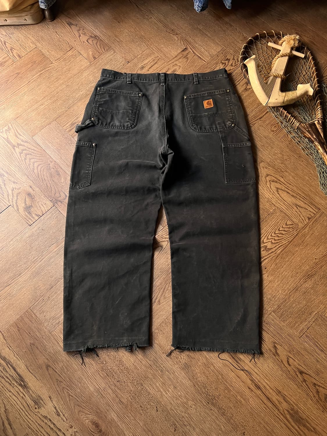 [38]칼하트 USA 빈티지 페이딩 블랙 더블니 워크팬츠 상품이미지8