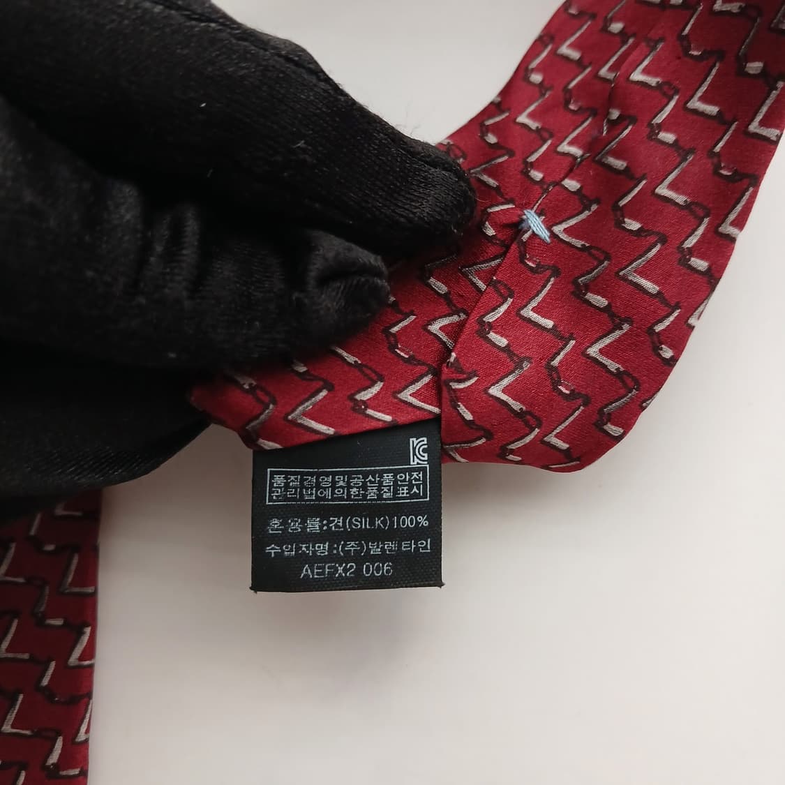 랑방 실크 레드 지그재그 패턴 넥타이 7.9cm A~B등급 A18566
 상품이미지9