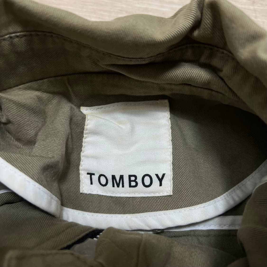 톰보이 와펜 패치 코튼 야상 트렌치 맥코트 [카키] 85-92-160 상품이미지5