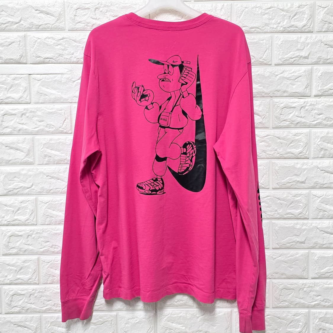 택포// 나이키 핑크 긴팔 티셔츠 XL 상품이미지4